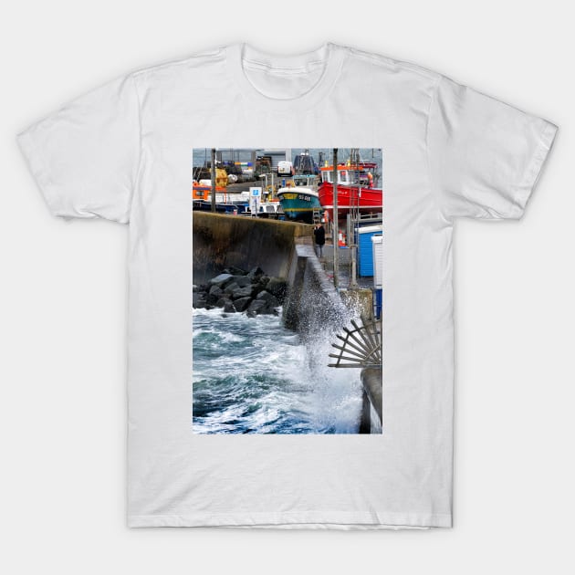 Photographer on the seafront  - Seahouses, Northumberland, UK T-Shirt by richflintphoto